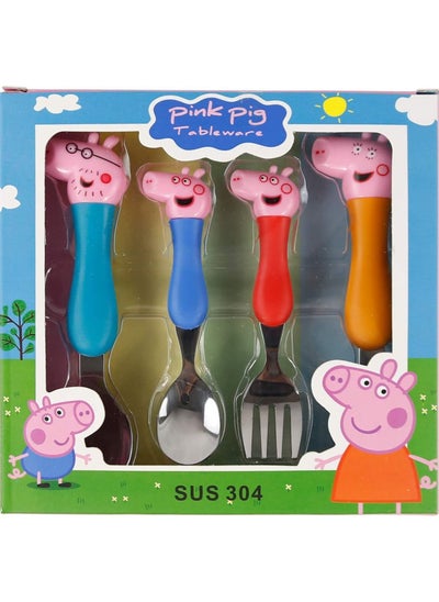 Buy 4-Piece Peppa Kids Cutlery in UAE