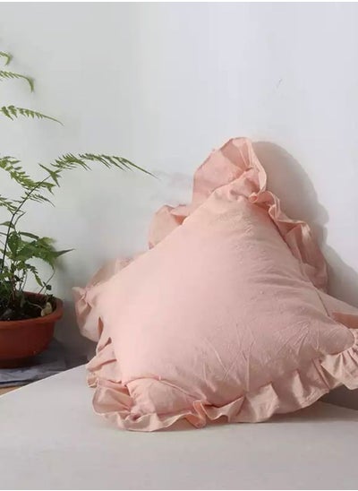 Buy 1 Piece Premium Soft Quality Cushion Cover, Peach Color in UAE