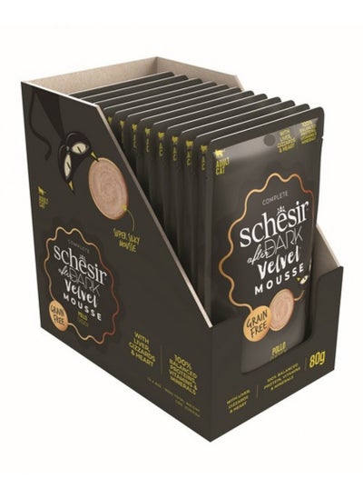 Buy Schesir, After Dark Velvet Mousse, For Cat - Chicken Flavor - 80g X 12pcs in 1 Box in UAE