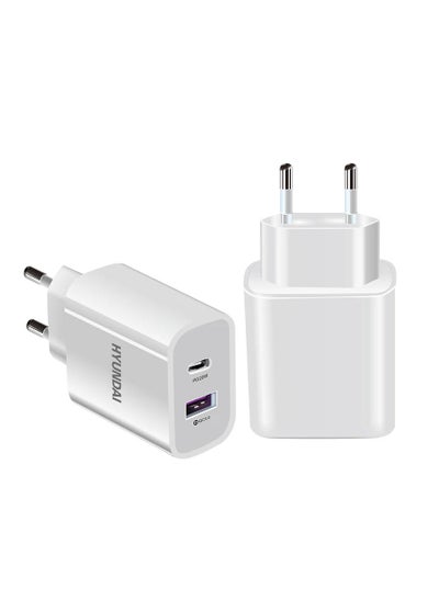 Buy Hyundai HD05 Dual CHARGER 20W (PD+USB) White in Egypt