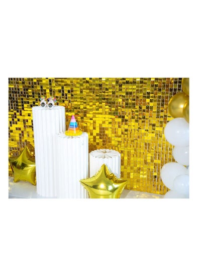 اشتري RoyalPolar 24pcs Set Gold Shimmer Wall Backdrop Panel Glitter Bling Sequins Photo Backdrops Sheets  Decor for Birthday Wedding  Anniversary Engagement  Bridal Shower Graduation Party في الامارات