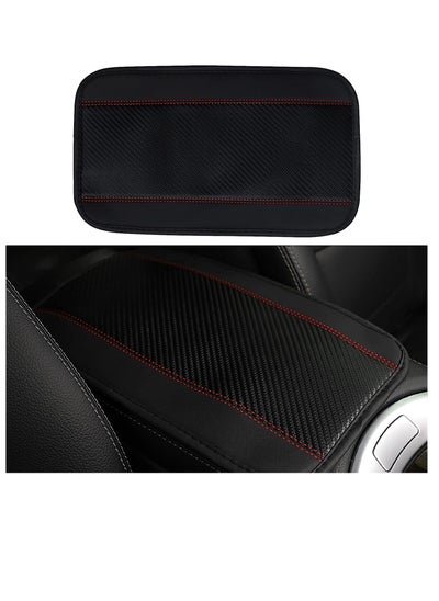 Buy Center Console Mat, Universal Armrest Box Mat, Carbon Fiber Leather Embossing, Waterproof Armrest Cover Center Console Mat, Car Armrest Seat Cover for Most Vehicle, SUV, Truck, Car, Black in UAE