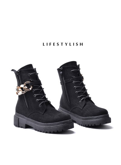 Buy Lifestylesh G-51 With his hand suede by Ligament by zippers - Black in Egypt