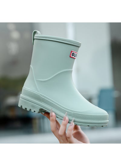 Buy 2023 Mid-Calf Ladies Rain Boots Non-Slip Fruit green without Velvet in UAE