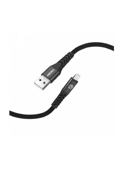 Buy Apple-certified iPhone cable, 120 cm, black fabric, American brand Piecell in Saudi Arabia