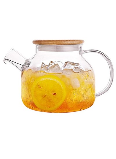 Buy Heat Resistant Glass Teapot Set Clear 1000ml in Saudi Arabia