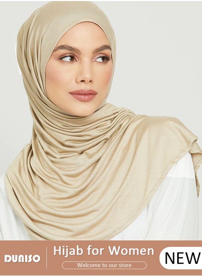 Buy Women's Hijab, Stylish and Comfortable Hijab Scarfs, Stretchy, Very Comfy & Good for Everyday Use, High Quality Polyester Satin Silk Hijab Doesn't Need a Pin in UAE