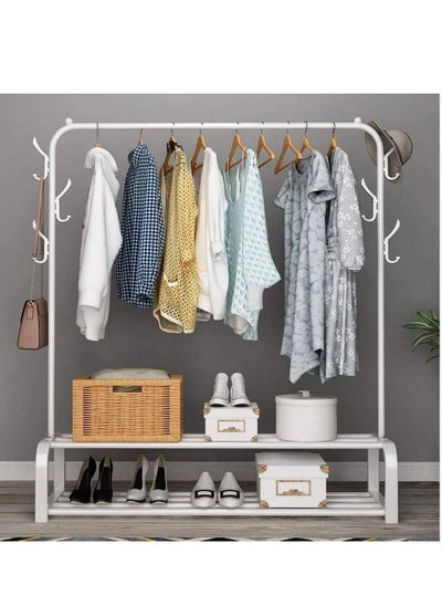 Buy Clothes Organizer And Coated Metal Rack White 110x36x150 cm in Saudi Arabia