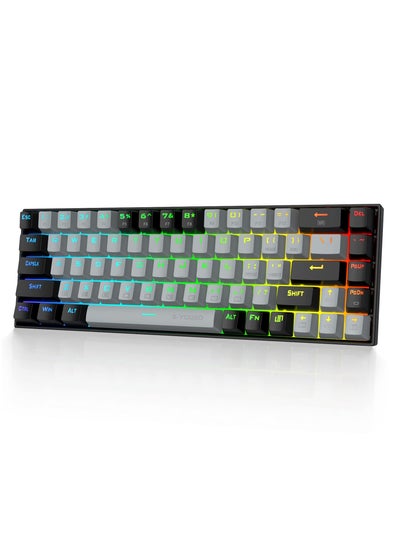 اشتري Z-686 65% RGB Gaming Keyboard,Wired 68 Keys Red Switch Mechanical Keyboard,Detachable USB-C Cable, Separate Arrow Keys for Office Gaming في السعودية