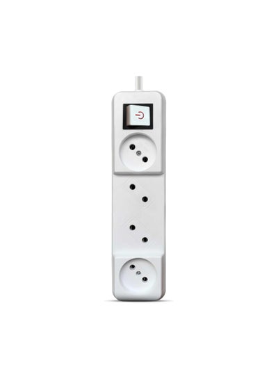 Buy G-Power  GP162 Overload Protection Power Strip Containing A Extension Socket And Four EU Ports With 2 Meter PVC Wire 2500 Watt - White in Egypt