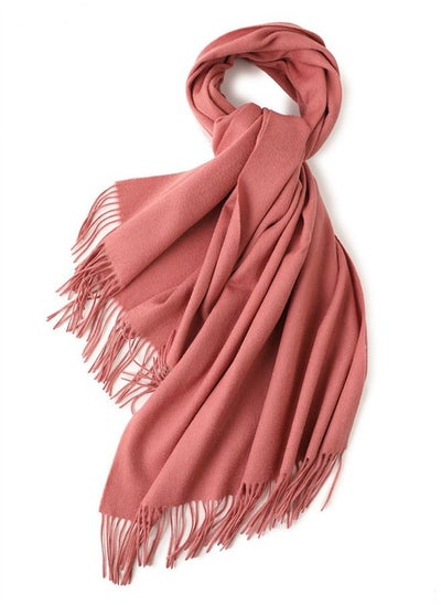 Buy Solid Warm Thickened Lambswool Scarf in UAE