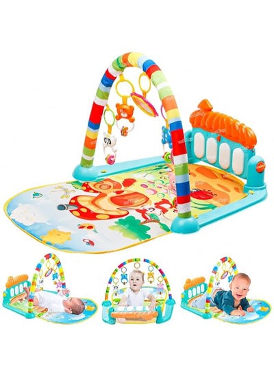 Buy Baby Play Mat Gym & Fitness Rack with Hanging Rattles Lights & Musical Keyboard Mat Piano Multi-Function in Egypt