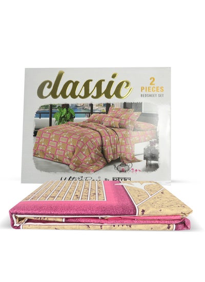 اشتري Single Bedsheet Set Micro Fiber 80 GSM Premium Quality Everyday Use Breathable And Soft Classic 1 Single Bed Sheet (230 x 140 cm) And 1 Pillow Case (51 x 76 cm) Printed Design Multi Color في الامارات