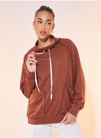 Buy Solid Turtle Neck  Long Sleeve Sweatshirt in Saudi Arabia