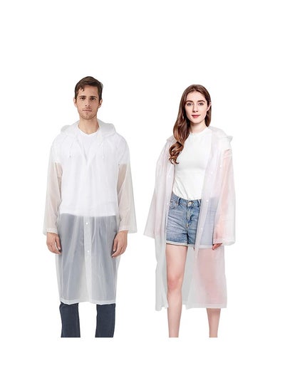 Buy 2 Pack Outdoors Rain Coats,Reusable Transparent Emergency Raincoat in UAE