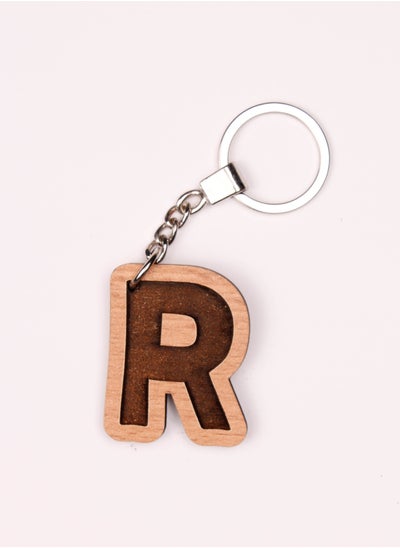 Buy R Letter Keychain Wood in Egypt