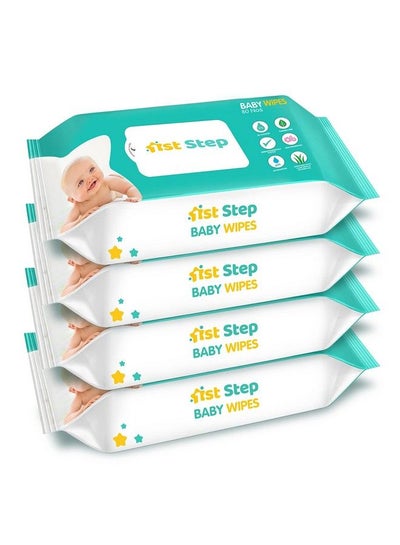 Buy Baby Wet Wipes Enriched With Aloevera And Jojoba Oil (80Pcs Pack Of 4) in Saudi Arabia