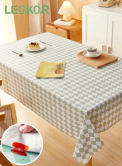 اشتري Waterproof TPU Film Tablecloth,Oil-Proof Spill-Proof Rectangle Tablecloth,Wipeable Tablecloth Cover,140x200CM في السعودية