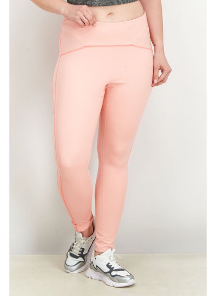 Buy Women Regular Fit Pull On Training Leggings, Pink in UAE