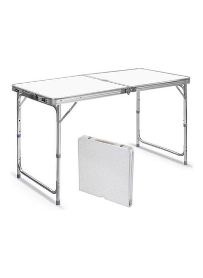 Buy Folding metal table for picnics and camping made of aluminum with an adjustable barbecue surface 1.2 m long 5 kg in Saudi Arabia