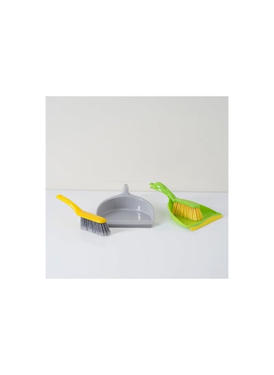 Buy Bailey 2Pieces Dustpan With Brush Set  Green in UAE