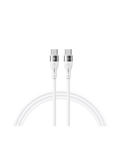 Buy RECCI RS11CC 65W TYPE-C to TYPE-C Silicone Fast Charging Cable 1m - White in Egypt