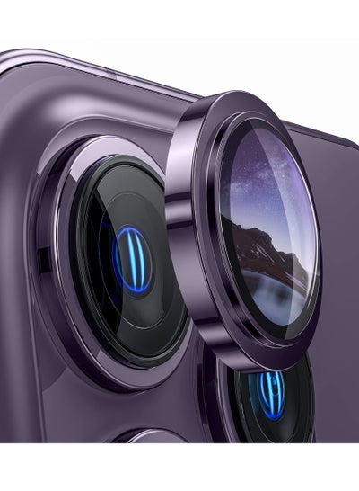 اشتري for iPhone 14 Pro/iPhone 14 Pro Max Camera Lens Protector, [Keep Lens Original Design] Anti-Scratch 9H Tempered Glass Camera Cover Screen Protector Metal Ring Accessories - Deep Purple في السعودية