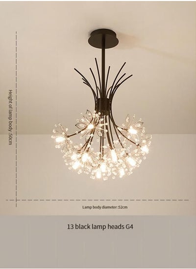 Buy 13 Gold Dandelion Crystal Chandelier G4 LED 3000K Living Room Bedroom Dining Room Light in UAE