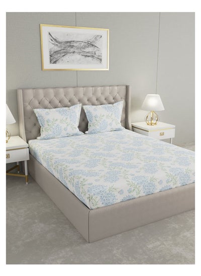 اشتري Raymond Home King Flat Sheet Super Soft 200 TC Pure Cotton (274x274 cm, 46x69 cm) Flat sheet & 2 PillowCases في الامارات