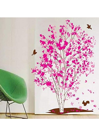 Buy One Tree Dream Pink Flowers Birds Wall Stickers Home Decoration In Living Room in UAE