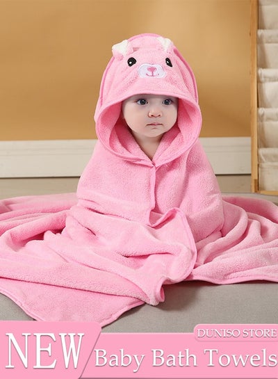 اشتري Baby Bath Towels Newborn Hooded Baby Towel Ultra Absorbent and Soft Cotton Hooded Washcloth for Baby Toddler Infant Unisex Hooded Baby Bath Towel في السعودية