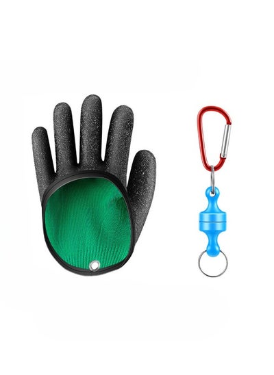 Buy Fishing Catching Gloves, Anti-slip Catch Fish Gloves, Waterproof Magnetic Braided Fishing Gloves, Puncture Proof Fishing Glove For Hunting, Handling, Left Hand [single] + Plastic Magnetic Buckle in Saudi Arabia