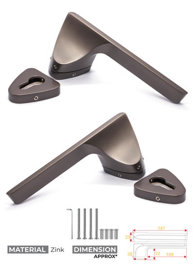 Buy Mortise Zinc Door Handle (W-2003 Black Satin) in Saudi Arabia