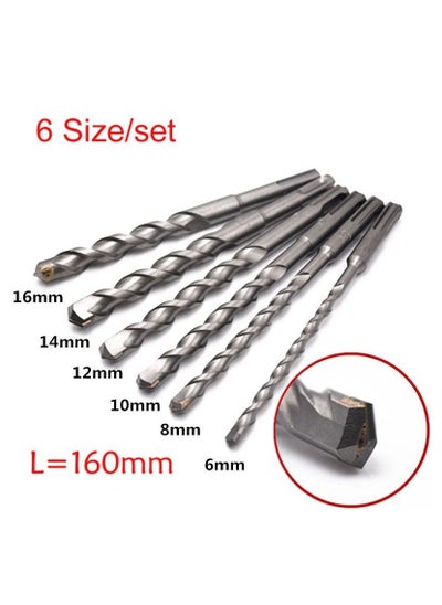 Buy 160mm Long SDS Plus Hammer Twist Drill Bits Square Shank Concrete 6mm 8mm 10mm 12mm 14mm 16mm in UAE