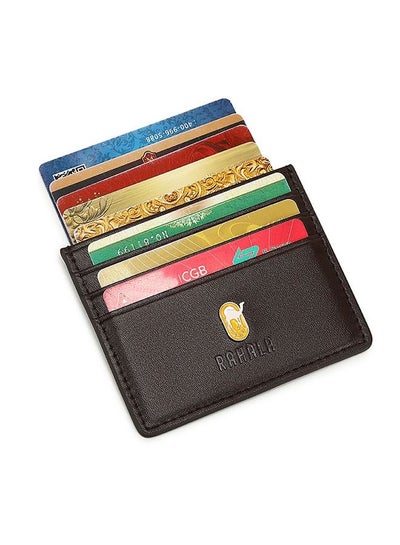 Buy RA109 Genuine Leather Multiple Card Slots Casual Slim Wallet - Brown in Egypt