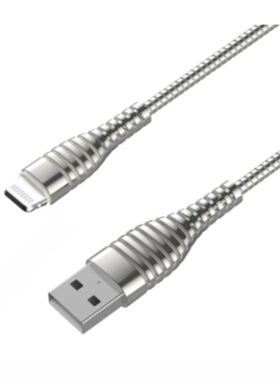 Buy Silver Lightning iPhone USB Charging and Data Transfer Cable - Model BC012 by Bastec" in UAE