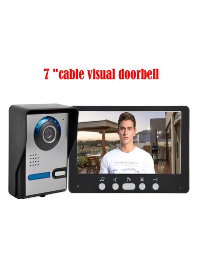 Buy 7 inch Monitor HD Camera Video Door Phone Doorbell Intercom System IR Night Vision Wired Doorbell Camera in Saudi Arabia