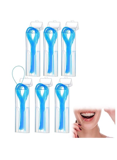 اشتري Floss Threaders, Deep Clean Floss for Braces, Bridges, and Implants 210 Pcs (6 Pack), Blue في الامارات