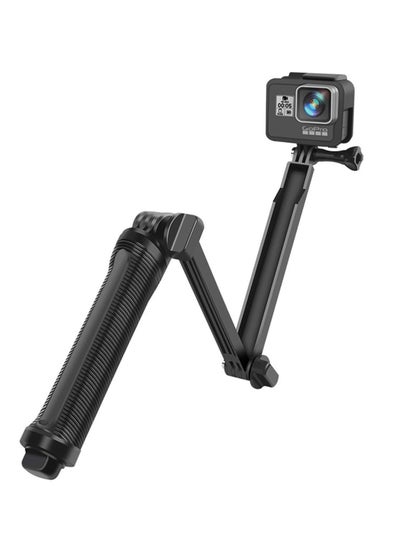 اشتري 3 Way Tripod Selfie Stick Pole Adjustable Arm Grip Waterproof Monopod Accessories Sports Camera Bracket Multi-functional Detachable Extendable Fold Rod for Gopro Hero 7/6/5/4/3+ في الامارات