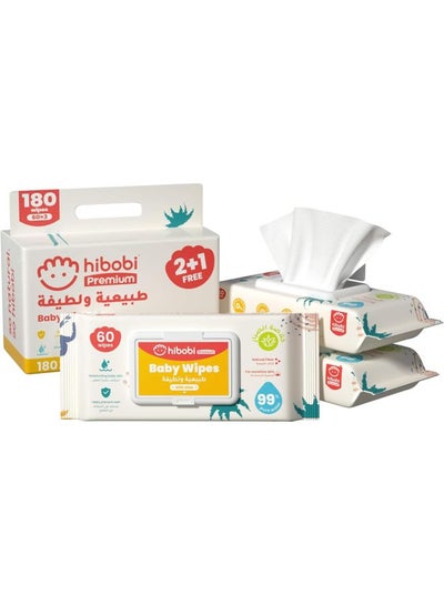 Buy Hibobi Water Ultra-Mild Cleansing Baby Refresh Wipes - 180 Count - 3 Pack in Saudi Arabia