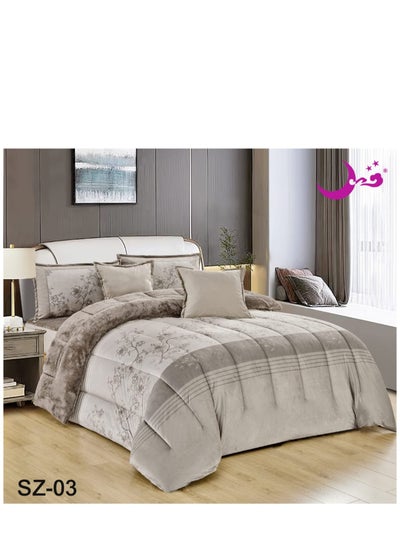 Buy Moon Fur Winter King Size 6 Pieces Bedspread Quilt Set Double Size 250x230cm in Saudi Arabia