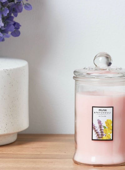 Buy Jar candle with musk and patchouli scent in Saudi Arabia