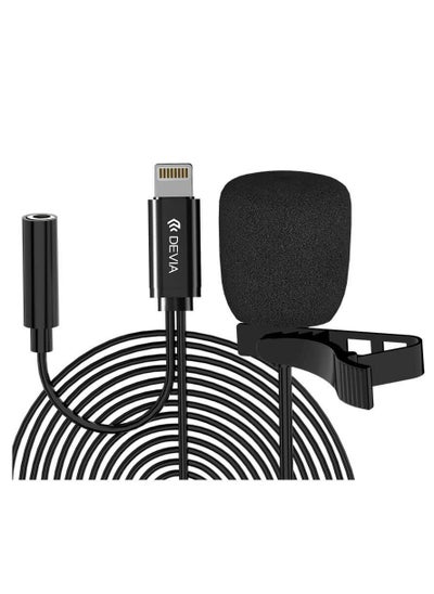 Buy Devia EM605 Smart Series Wired Microphone with lightning input and 3.5mm additional input - 1.5m - Black in Egypt