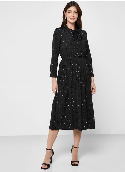 اشتري Polka Print Pleated Dress في السعودية