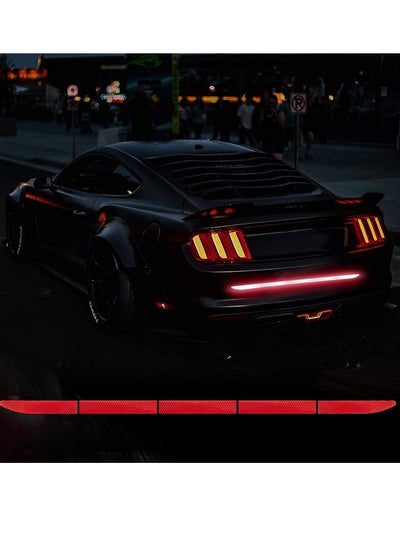 اشتري Strong Reflective Stripe Stickers High-Intensity Night Visibility Reflective Decal Universal Safety Warning Diamond Grade Waterproof Self Adhesive for Car Trunk 35.2'' (Red) في السعودية