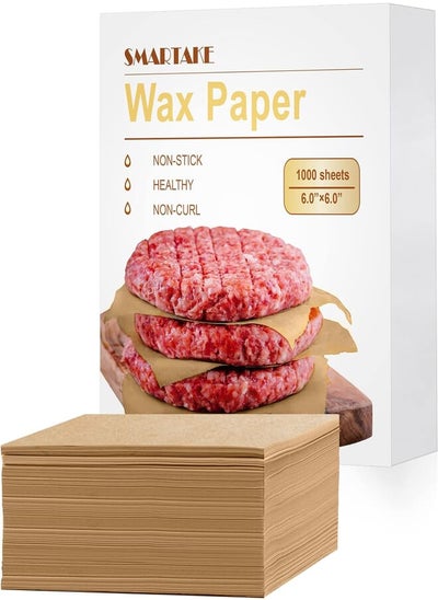 Buy SMARTAKE 6 × 6 Inches Wax Paper, 1000 Pcs Non-Stick Hamburger Patty Paper, Square Sandwich Separators Wrap Paper, for Lunch, Restaurants, Barbecues, Picnics, Parties, Barbecue, Unbleached in Egypt