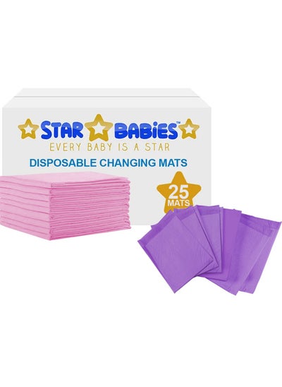 اشتري Disposable Changing Mats Large 45 X 60Cm Pack Of 25 Pink في الامارات