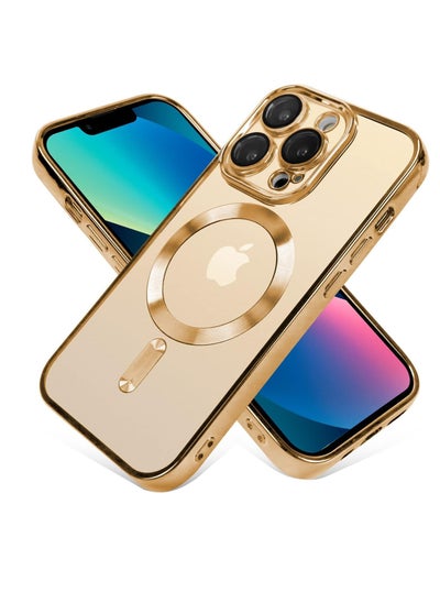 اشتري ELTRAZONE Compatible With iPhone 13 Pro Max Case with Camera Lens Protector Anti-Scratch Shockproof Protective Slim Plating iPhone 13 Pro Max Case for Women Men - Gold في الامارات