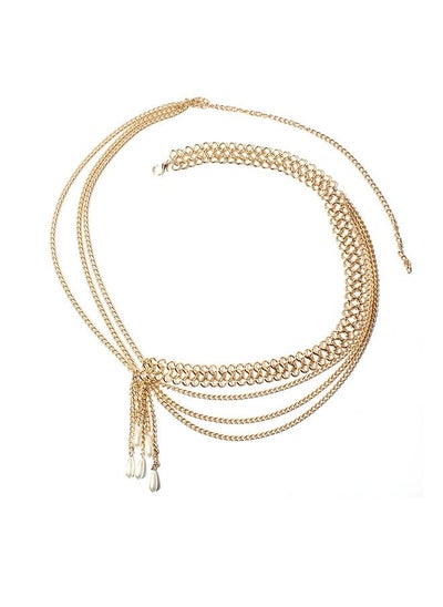 Buy Women's Metal Pearl Multilayer Adjustable Waist Chain in Saudi Arabia