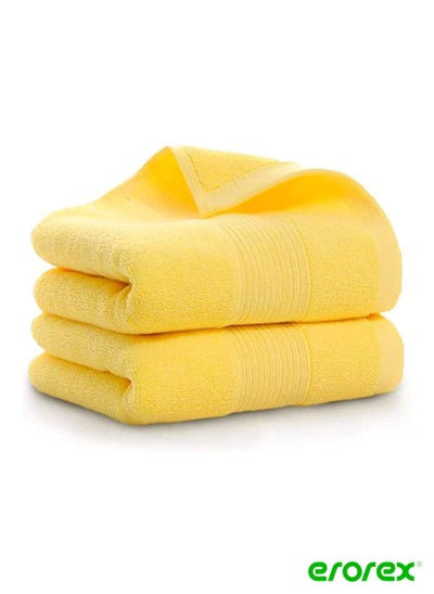 Buy Bathroom Hand Towels Home Soft Cotton Super Soft Highly Absorbent Hand Towel for Bath Soft Luxurious Bathroom Towels Hand Face Gym and Spa Yellow in Saudi Arabia